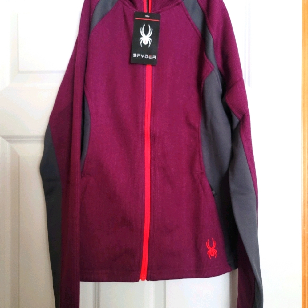 NEW Spyder Plum Colored Fleece Full Zip Jacket
